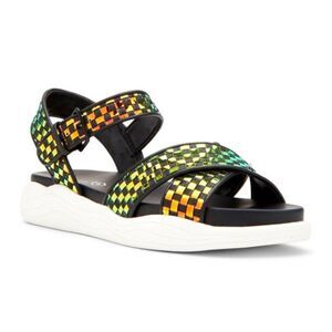 Katy Perry The Philly irridescent multi black comfort sandals womens 9.5